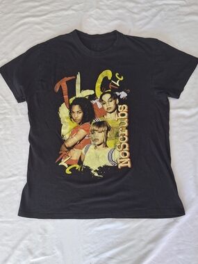 TLC No Scrubs Shirt Small 90s Reproduction Graphic Hip Hop R&B Black